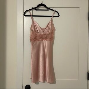 Vintage pink lace slip dress